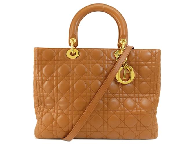 Dior Lady Dior Brown Leather  ref.1270791