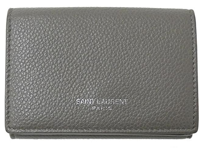 SAINT LAURENT Grey Leather  ref.1270804