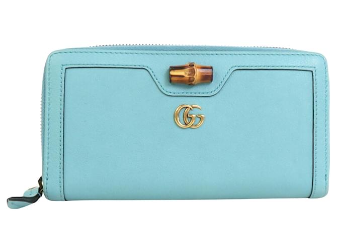 Gucci Bamboo Cuir Turquoise  ref.1270865
