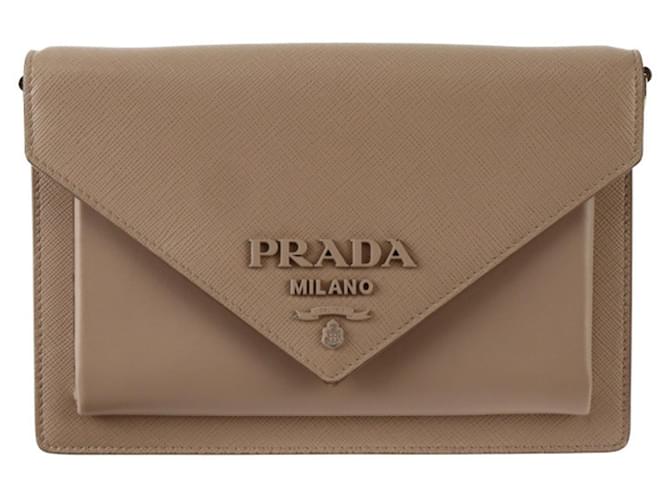Prada Envelope Beige Leather  ref.1270964