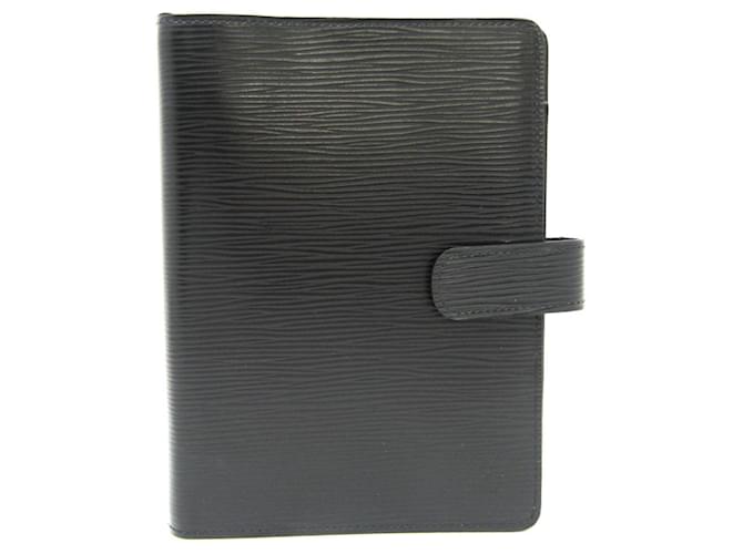 Louis Vuitton Agenda MM Black Leather  ref.1271003