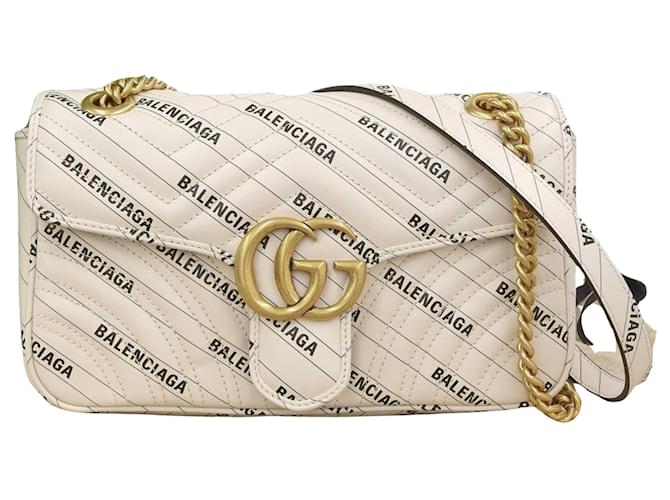 Gucci GG Marmont Bege Couro  ref.1271159
