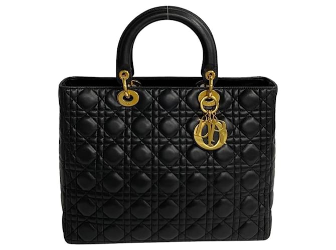 Dior Lady Dior Black Leather  ref.1271257