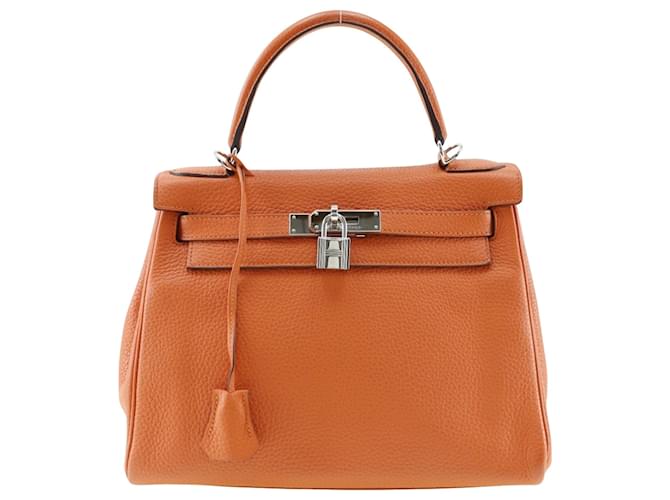 Hermès Kelly 28 Orange Leather  ref.1271384