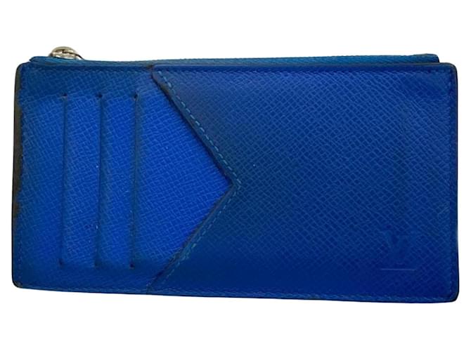 Louis Vuitton Porte-monnaie et porte- carte Blue Leather  ref.1271549