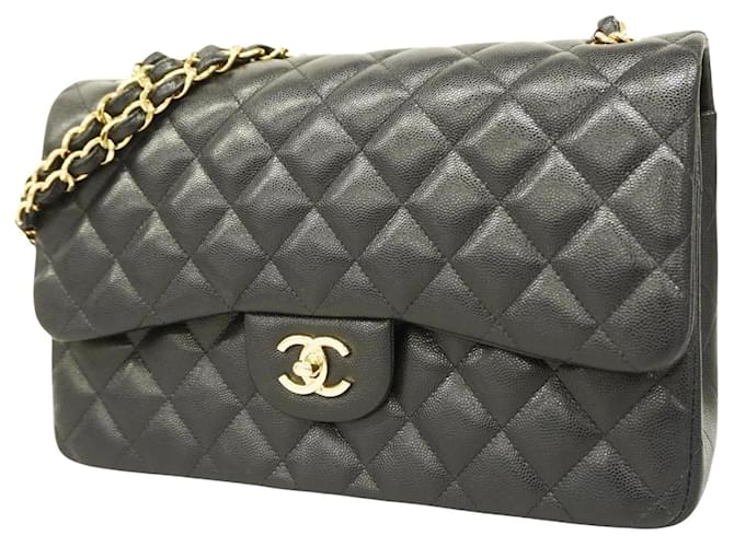 Chanel Double flap Black Leather  ref.1271561