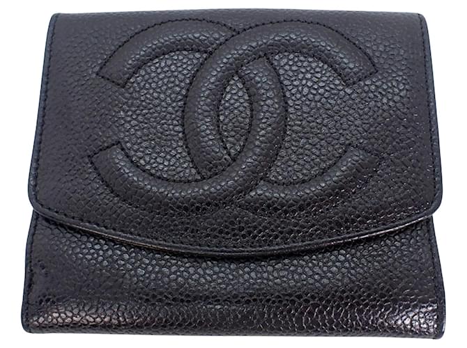Chanel Logo CC Black Leather  ref.1271598