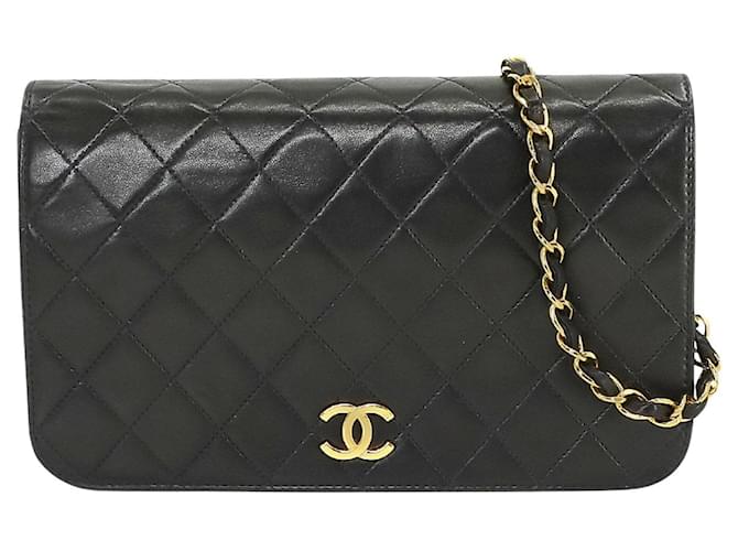 Chanel Flap Bag Negro Cuero  ref.1271700