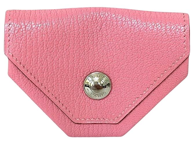 Hermès Porte-monnaie 24 Pink Leder  ref.1271868