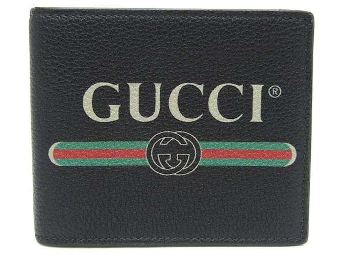 GUCCI logo Black Leather  ref.1272196