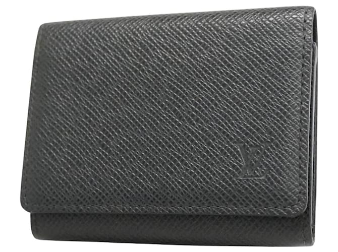 Louis Vuitton Enveloppe Carte de visite Black Leather  ref.1272206