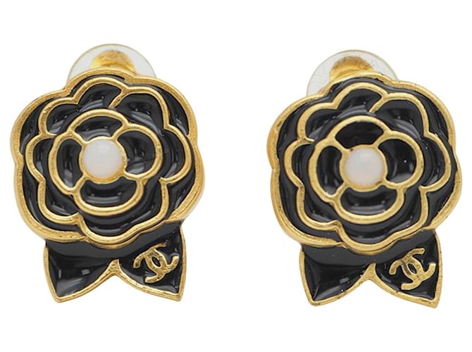 Chanel Camellia Negro Metal  ref.1272533