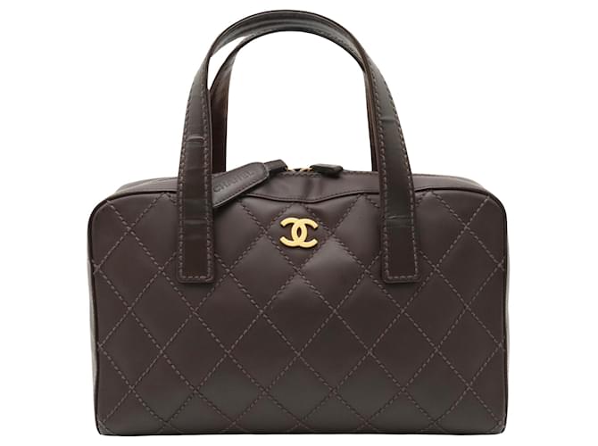 Chanel bowling bag Brown Leather  ref.1272536