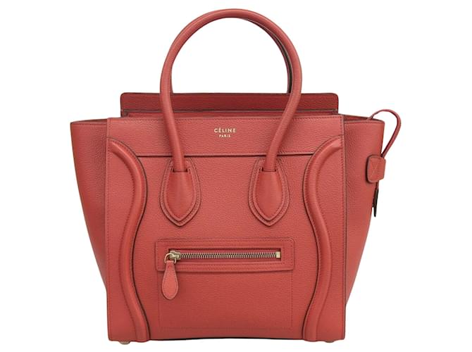 Céline Luggage Red Leather  ref.1272609