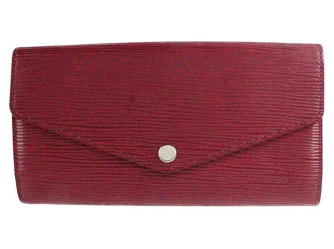 Louis Vuitton Portefeuille Sarah Dark red Leather  ref.1272642