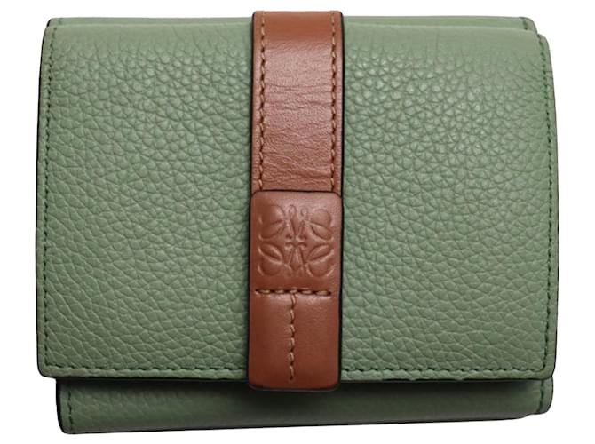 Loewe Trifold Wallet Green Leather  ref.1272739