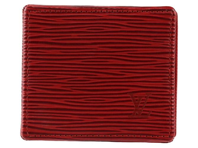 Louis Vuitton Porte monnaie boîte Rot Leder  ref.1272995