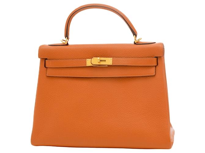 Hermès Kelly 25 Orange Leather  ref.1273045