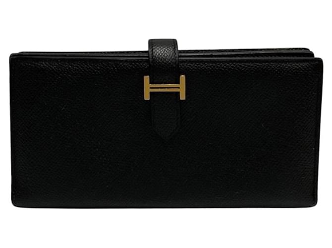 Hermès Béarn Black Leather  ref.1273331