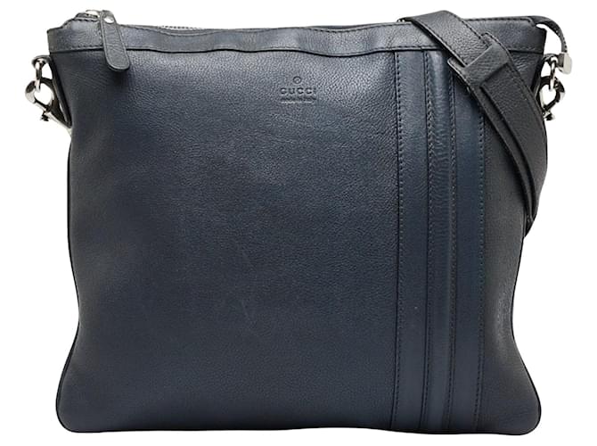 Gucci Abbey Navy blue Leather  ref.1273394