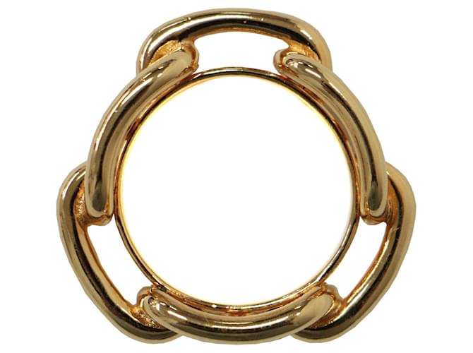 Hermès Anneau de carré 90 Régate Dourado Metal  ref.1273664
