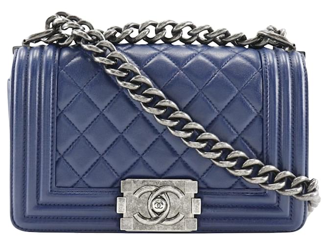 Chanel Boy Blue Leather  ref.1273666
