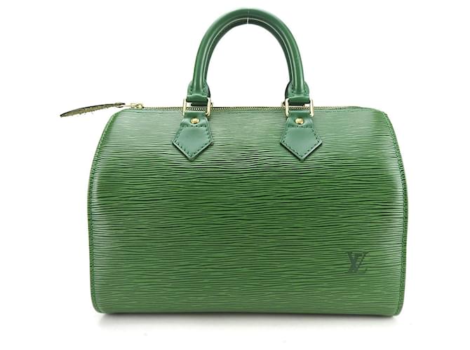 Louis Vuitton Speedy Verde Cuero  ref.1273747