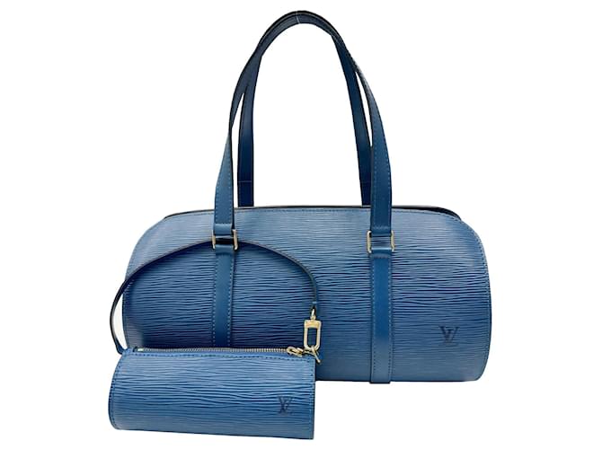 Louis Vuitton Soufflot Blau Leder  ref.1273781