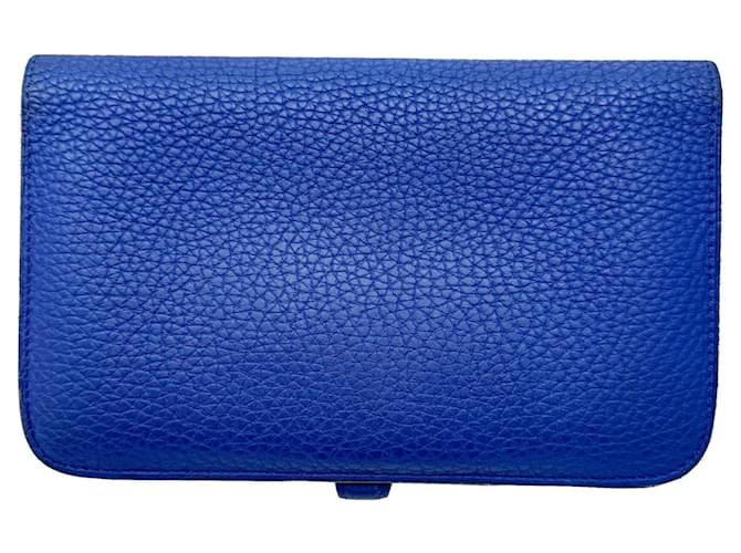 Hermès Dogon Blau Leder  ref.1273901