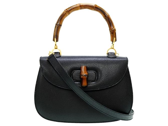 Gucci Bamboo Black Leather  ref.1273989