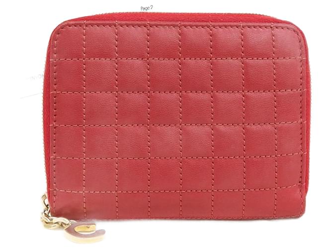 Céline compact Red Leather  ref.1274298
