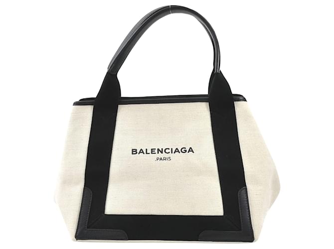 Balenciaga Navy Cabas Cream Cloth  ref.1274580