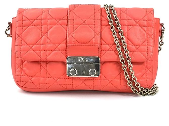 Dior Cannage Lady Rosso Pelle  ref.1274611