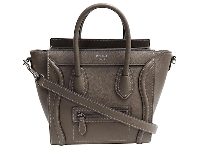 Céline Nano Luggage Grey Leather  ref.1274697