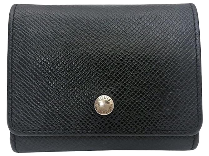 Louis Vuitton Porte-monnaie Black Leather  ref.1274822