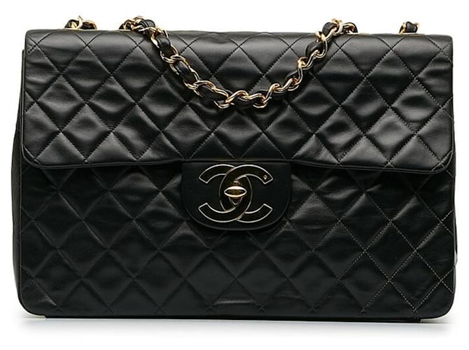 Chanel Jumbo Black Leather  ref.1275267