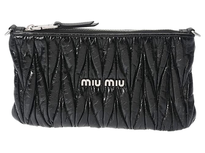 Miu Miu Matelassé Black Leather  ref.1275288
