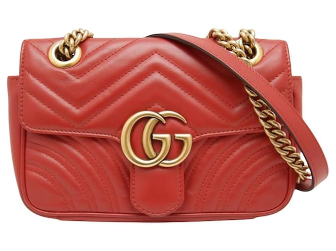 Gucci GG Marmont Red Leather  ref.1275321