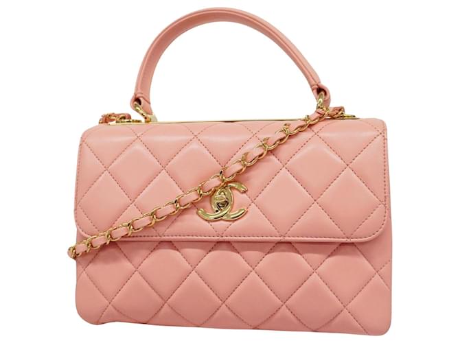 Chanel Sac à Rabat Pink Leder  ref.1275336