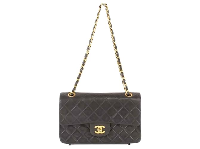 Chanel Double flap Black Leather  ref.1275360