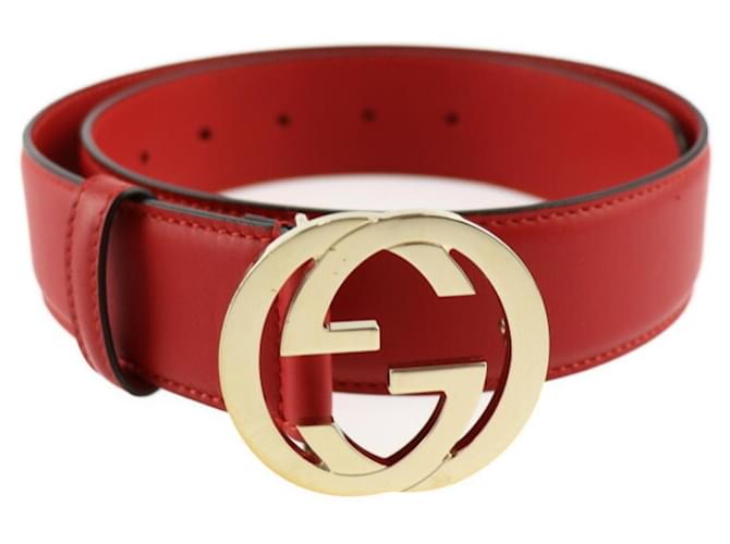Gucci interlocking Red Leather  ref.1275466