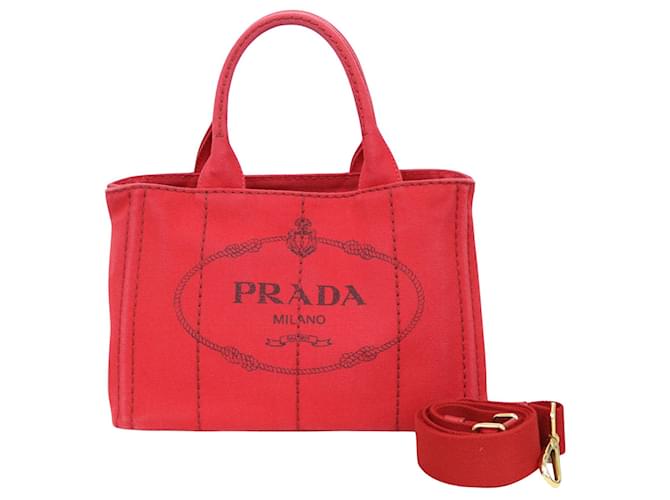 Prada Canapa Red Cloth  ref.1275773