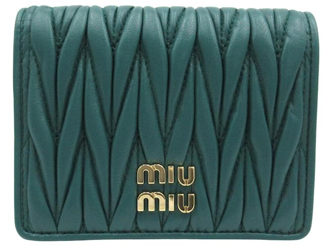 Miu Miu Matelassé Green Leather  ref.1275790