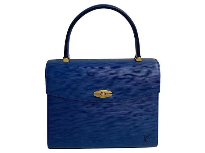 Louis Vuitton Malesherbes Azul Couro  ref.1276155