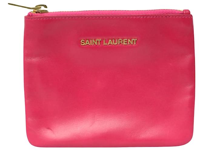 SAINT LAURENT Pink Leather  ref.1276402