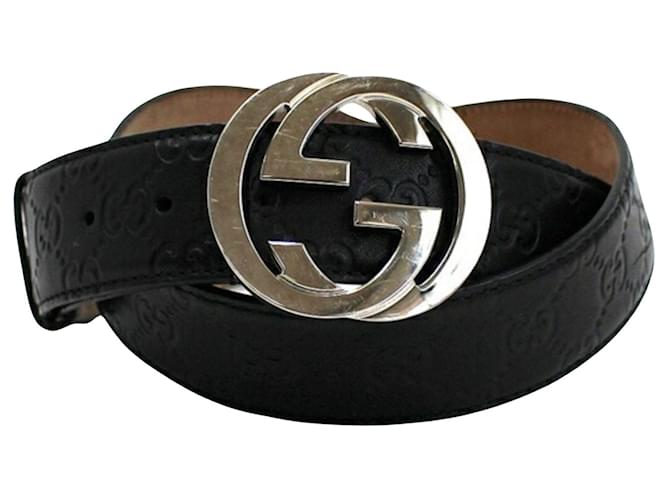 Gucci Interlocking G Black Leather  ref.1276410