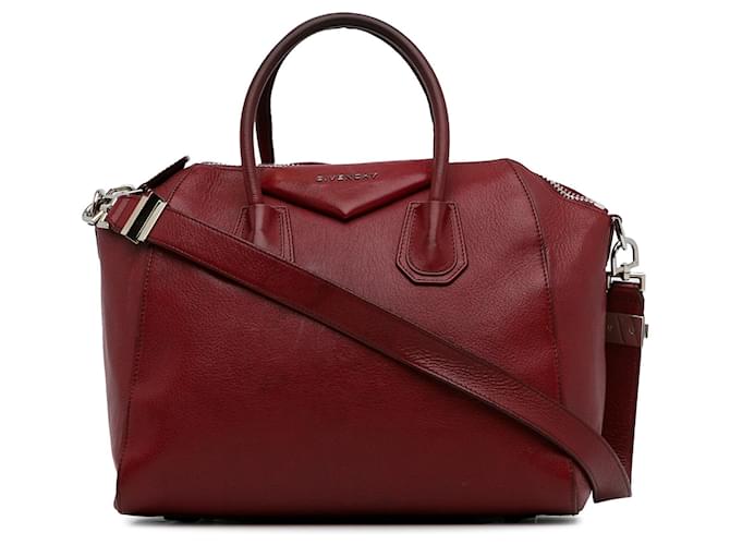 Bolso satchel Antigona mediano de Givenchy burdeos Cuero  ref.1276535