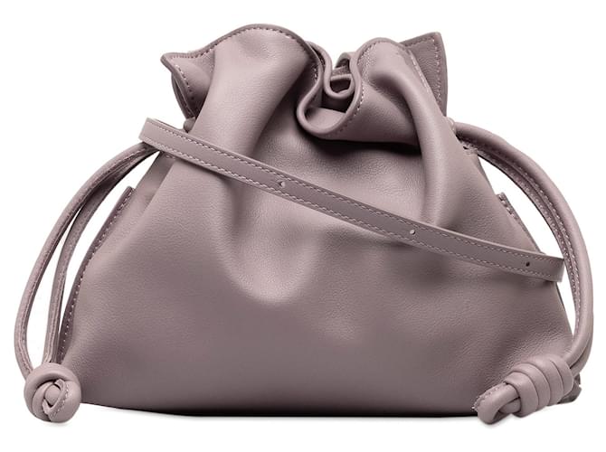 Purple Loewe Mini Flamenco Knot Crossbody Bag Leather  ref.1276544