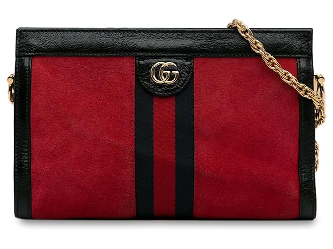 Red Gucci Small Ophidia Chain Crossbody Leather  ref.1276546