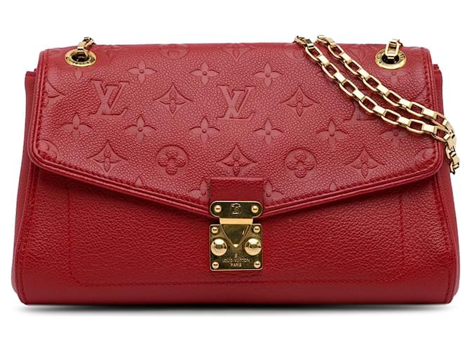 Bolsa de ombro Louis Vuitton Monograma Empreinte Saint Germain PM vermelha Vermelho Lona  ref.1276553